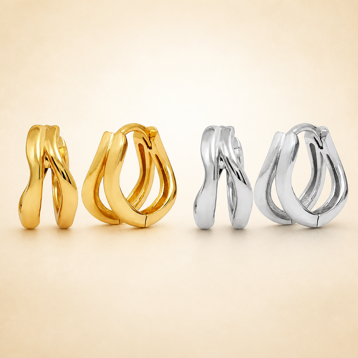 Plain Split Wavy Mini Hoops
