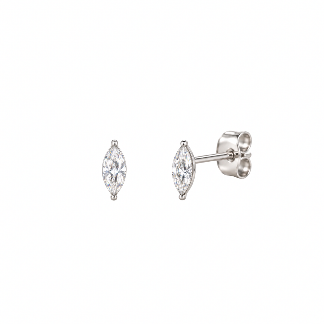 Oval Crystal Studs