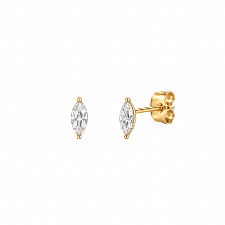 Oval Crystal Studs