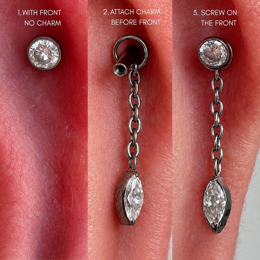 Long Crystal Chain Earring Charm