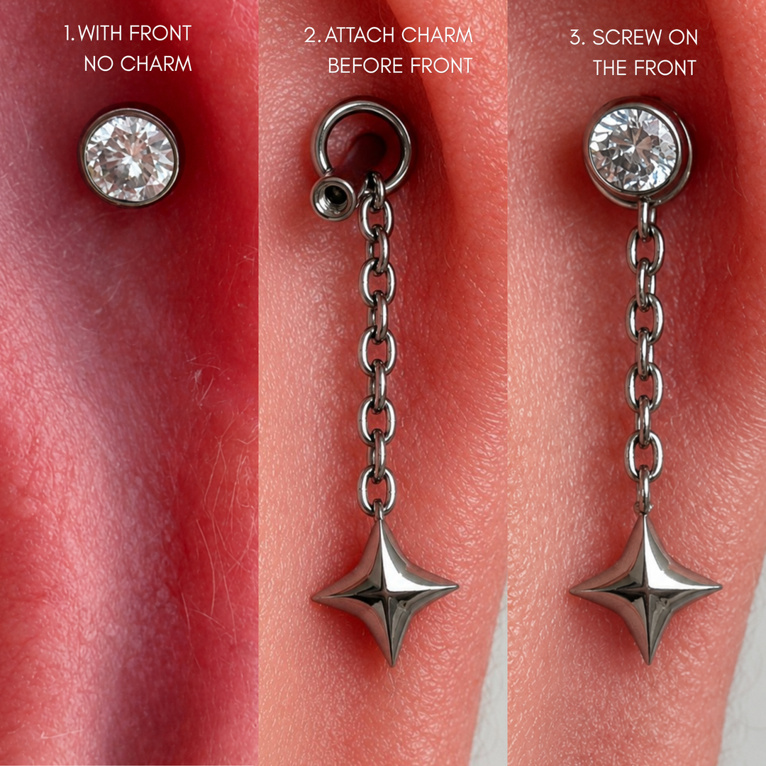 Plain Star Chain Earring Charm