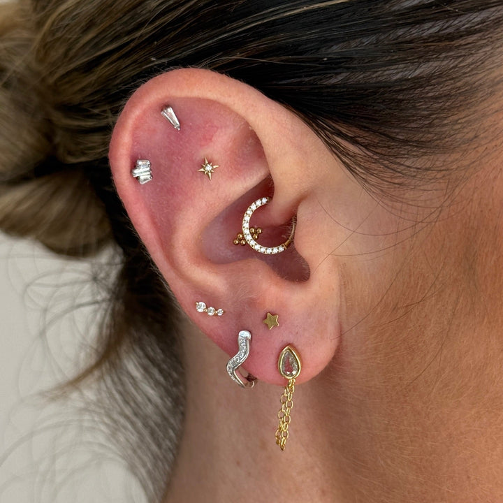 Crystal Drop Daith Hoop