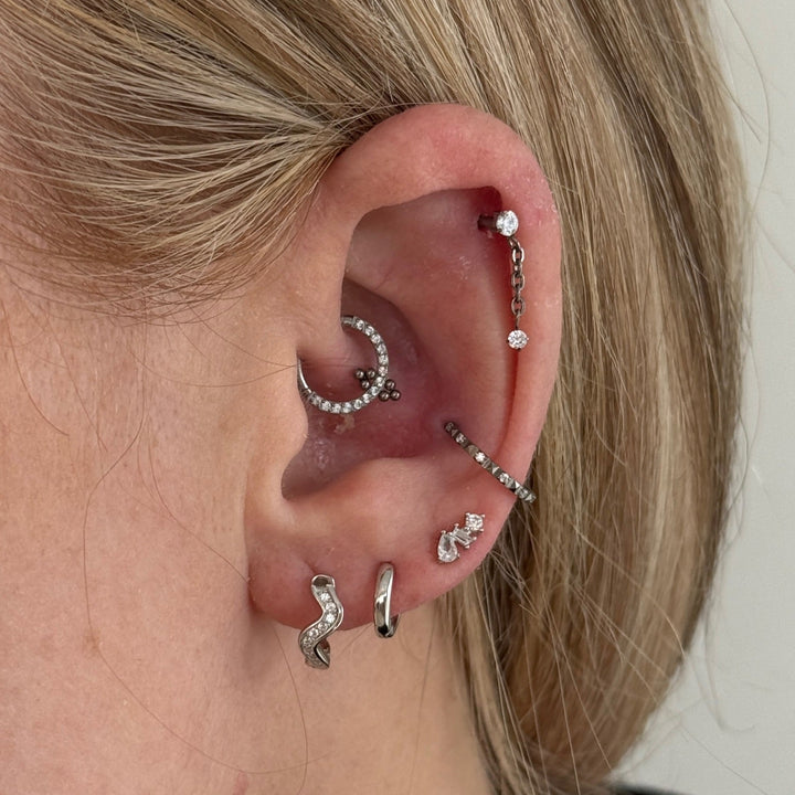 Alternating Crystal Single Hoop