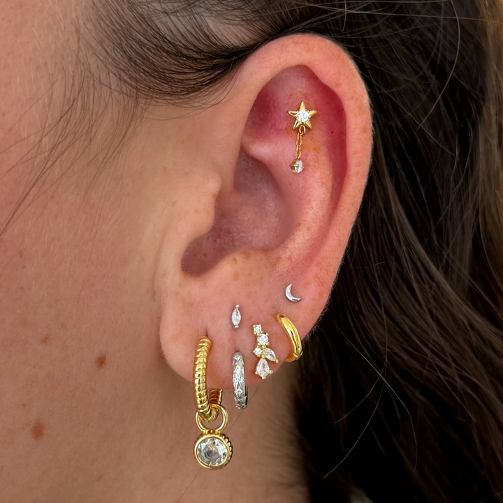 Oval Crystal Studs