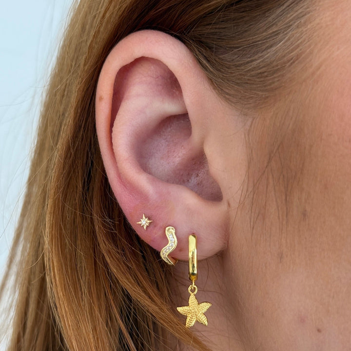 Zig Zag Crystal Mini Hoops