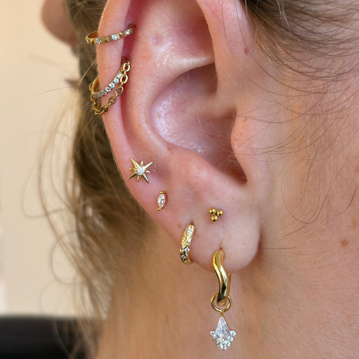 Star With A Crystal Studs