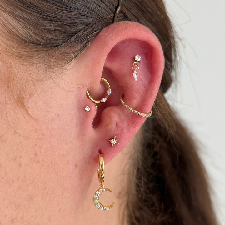 Tiny Crystal Single Stud