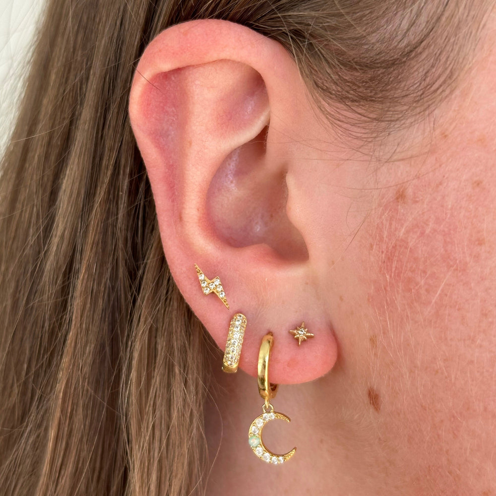 Opal Star & Moon Mini Hoops Dorathy & J