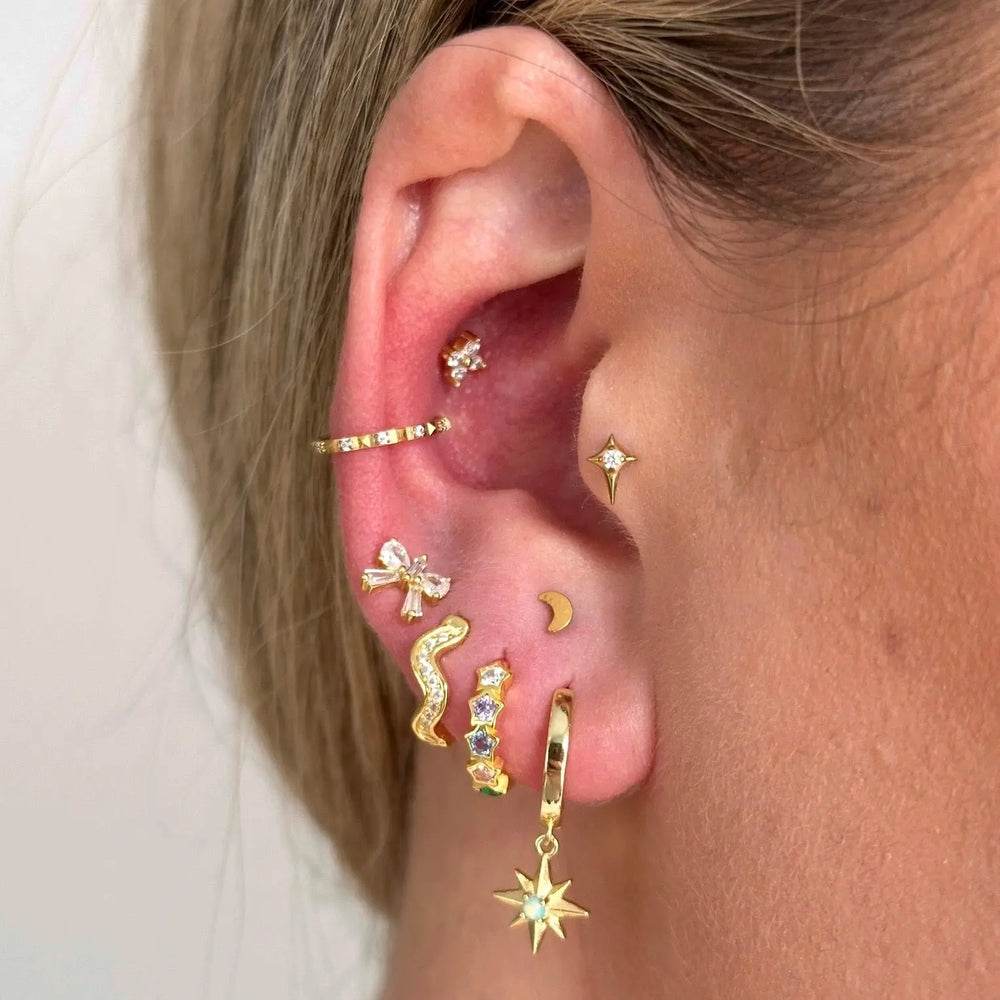 Alternating Crystal Single Hoop Dorathy & J