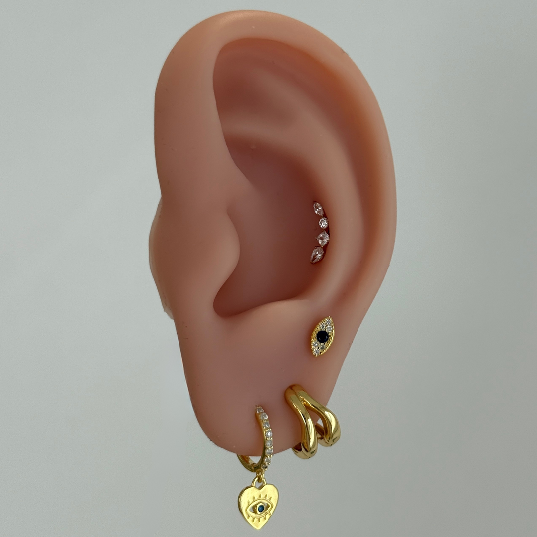Evil Eye Heart Ear Stack Bundle