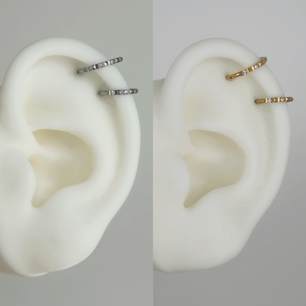 Alternating Crystal Single Hoop Dorathy & J