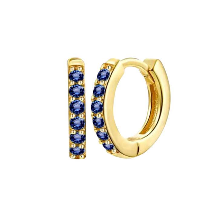Navy Crystal Mini Hoops
