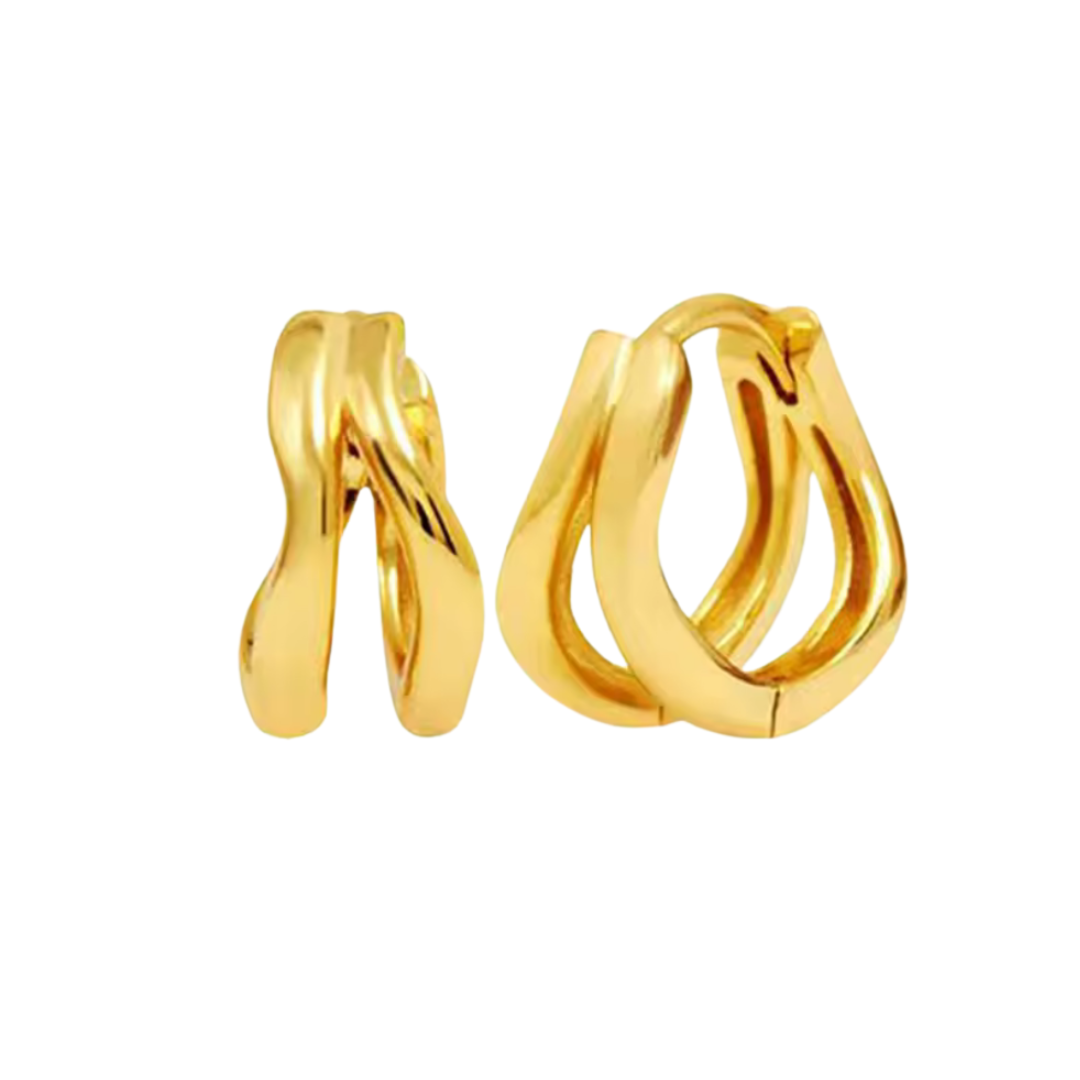 Plain Split Wavy Mini Hoops
