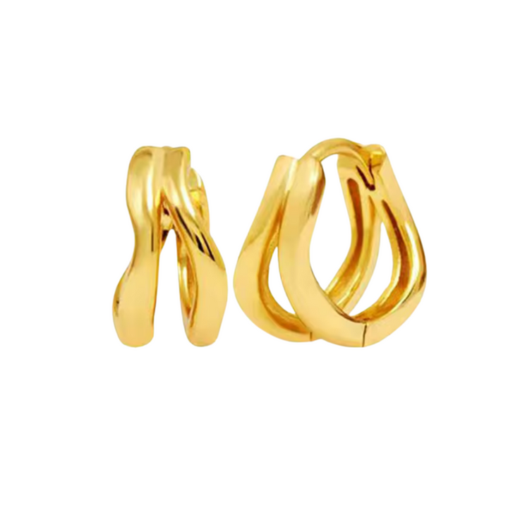 Plain Split Wavy Mini Hoops
