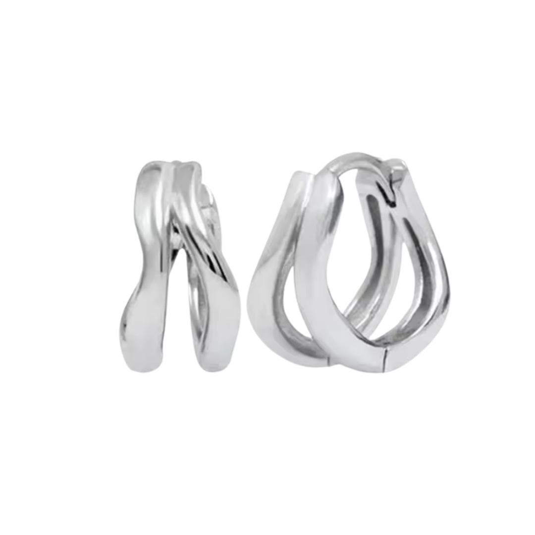 Plain Split Wavy Mini Hoops