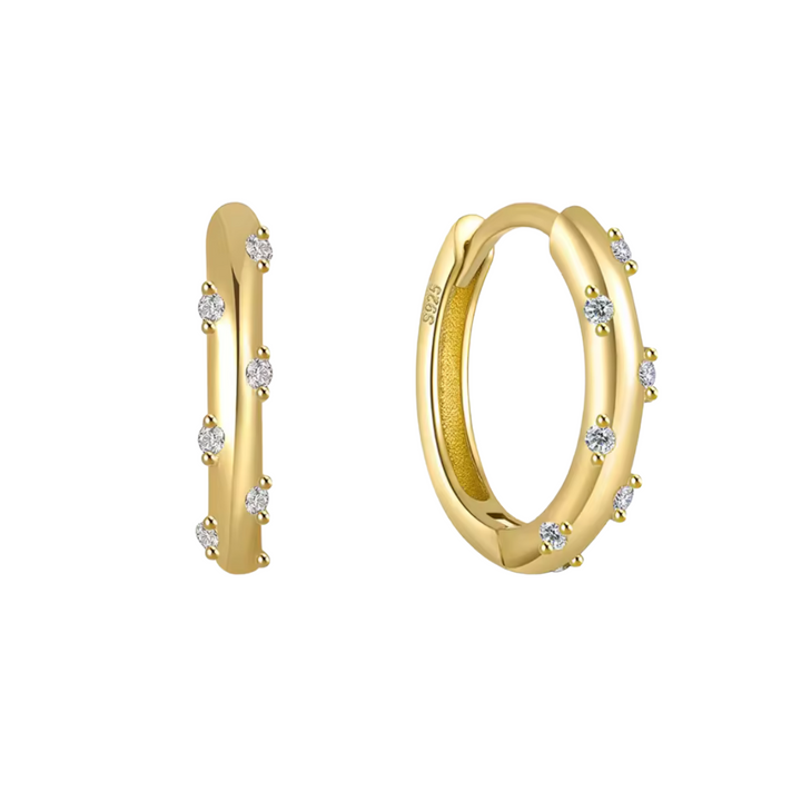 Crystal Dot Mini Hoops