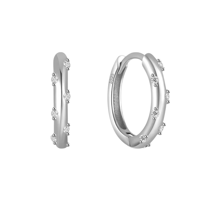 Crystal Dot Mini Hoops