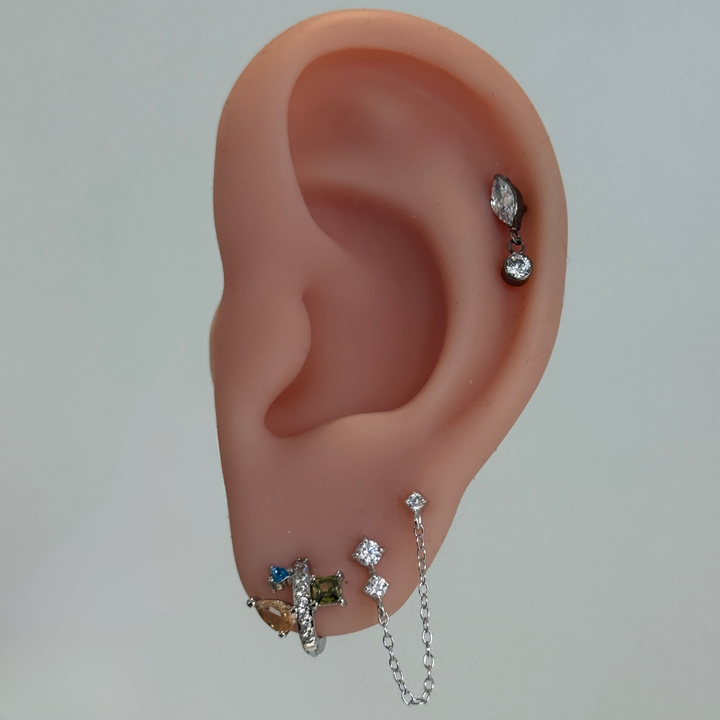Tonal Gem Chain Ear Stack Bundle