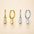 Crystal Charm Mini Hoops
